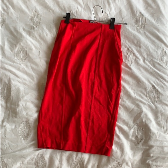 Red Pencil Skirt | Express | Size 0 - Picture 1 of 2
